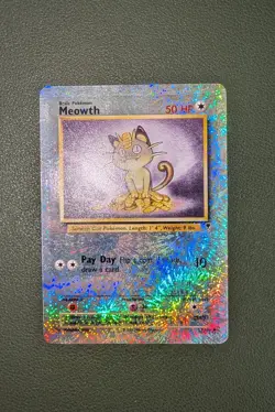 2002 Pokemon Legendary Collection #53 Meowth Reverse Holo Foil - Image 2