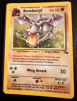 Pokemon Aerodactyl Fossil 1/62 Holo Rare NM EXC - Image 1