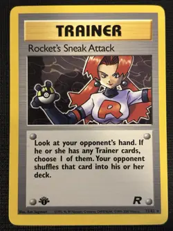 2000 POKEMON TEAM ROCKET 1ST EDITION ROCKET'S SNEAK ATTACK 72/82 RARE NON HOLO - Image 1