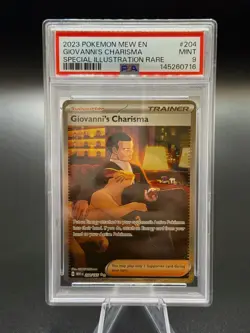 2023 POKEMON MEW EN-151 SPECIAL ILLUSTRATION RARE #204 GIOVANNI'S CHARISMA PSA 9 - Image 1