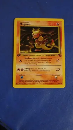 Pokemon TCG Magmar 1st Edition Uncommon 39/62 Fossil 70 HP Basic Regular English - Image 1