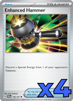 4x Enhanced Hammer 148/167 Sv06: Twilight Masquerade PLAYSET x4 - Pokemon TCG - Image 1