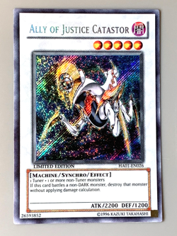 yugioh Ally Of Justice Catastor HA01-EN026 Secret Limited Ed LP near mint - Image 1