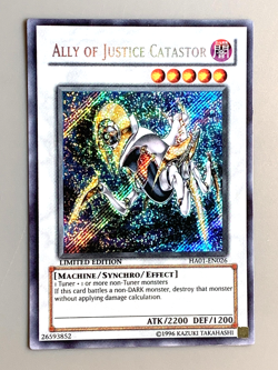 yugioh Ally Of Justice Catastor HA01-EN026 Secret Limited Ed LP near mint - Image 3