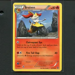 Pokemon TCG Braixen 25/146 XY Base Set Regular Uncommon Card EN-LP 2014 - Image 1