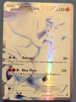 Reshiram Full Art 113/114 Black & White Holo NM - Image 1
