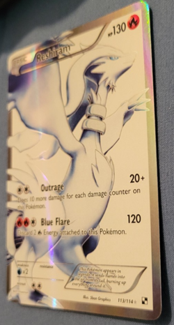 Reshiram Full Art 113/114 Black & White Holo NM - Image 2