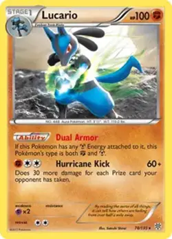 Lucario - 78/135 - Pokemon Plasma Storm Black & White Holo Rare Card HP - Image 1
