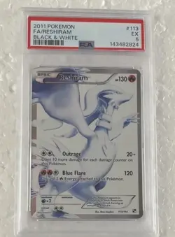 2011 Pokemon Black & White Reshiram Full Art #113/114 PSA 5 New Slab - Image 1