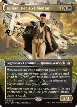 Killian, Decisive Mentor (Borderless) #4 *Foil* (NM) - Commander: Secrets of ... - Image 1