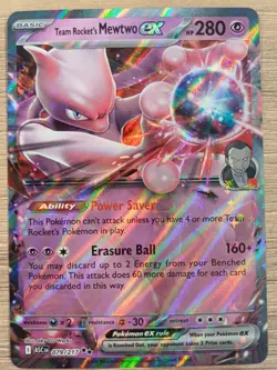 Team Rocket's Mewtwo Ex 079/217 Double Rare Holo NM Ascended Heroes Pokemon TCG - Image 1