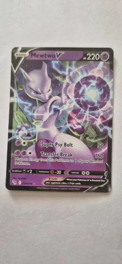 Pokemon TCG Mewtwo v Holo Ultra Rare Card 030/078 Pokemon Go - Image 1
