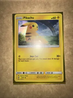 Pikachu - Shining Legends 28/73 Non Holo card - Sun & Moon 2017 - Pokemon TCG - Image 1