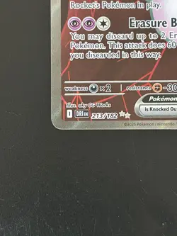 Pokemon TCG Destined Rivals Team Rocket's Mewtwo EX Full Art Card 213/182 - Image 5