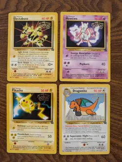 Pokemon TCG 1st Movie Promo Full Set Electabuzz, Mewtwo, Pikachu, Dragonite - Image 1