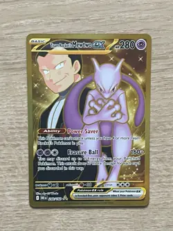 Pokemon TCG Team Rocket's Mewtwo EX 240/182 Near Mint Condition Hyper Rare Holo - Image 1