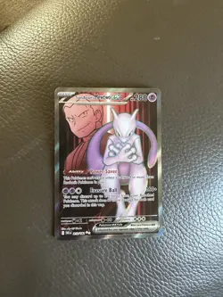 Pokemon TCG Destined Rivals Team Rocket's Mewtwo EX Full Art Card 213/182 - Image 1
