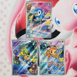 Piplup 042 + Chimchar 041 + Turtwig 040 - First Partner Pokemon Cards - #L537 - Image 1