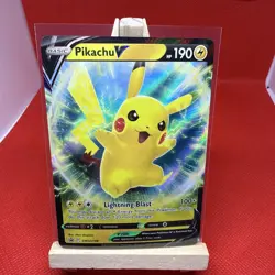 💥 Pikachu V SWSH198 Sword & Shield Pokemon TCG Black Star Promo Holo Card - Image 1