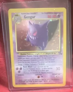 Pokemon Gengar Fossil Holo Rare 80 HP Stage 2 Wizards of the Coast English - Image 1