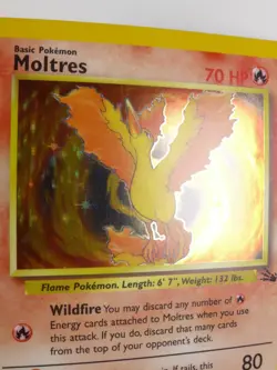 Moltres Holo 12/62 Fossil Unlimited LP Pokemon - Image 2
