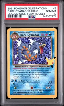 2021 POKEMON CELEBRATIONS CLASSIC COLLECTION #8 DARK GYARADOS-HOLO PSA 10 - Image 1
