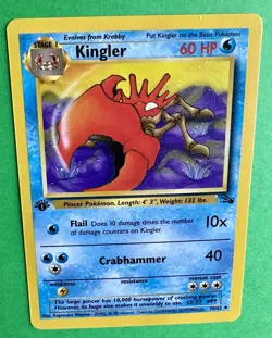 Pokemon Kingler 38/62 1st Edition Fossil NM WOTC 1999 - Image 3