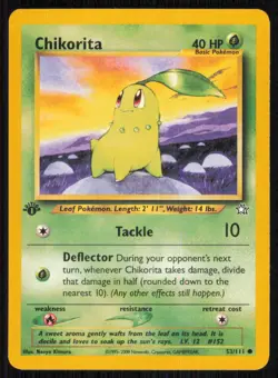 Chikorita 53/111 Common Neo Genesis Pokemon 1st Edition Lightly Played - Image 1