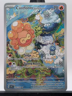 Pokemon TCG Castform Sunny Form Illustration Surging Sparks 195/191 - Image 1