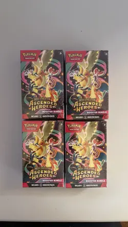 4 x POKEMON CENTER Mega Evolution-Ascended Heroes Booster Bundle 6Packs Each ✅ - Image 1