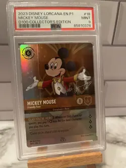 Mickey Mouse PSA 9 MINT 2023 D100 Collector's Edition #18 Disney Lorcana - Image 1