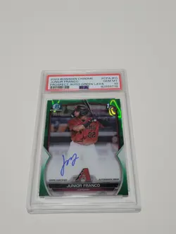 JUNIOR FRANCO 2023 Bowman Chrome Green Lava Rookie Auto /99 PSA 10 GEM MT - Image 1