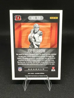 2021 Panini Illusions Joe Burrow Trophy Collection Pink /399 #40 Bengals - Image 2