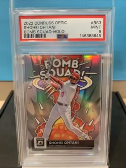2022 DONRUSS OPTIC SHOHEI OHTANI #BS3 BOMB SQUAD-HOLO PSA 9 MINT - Image 1