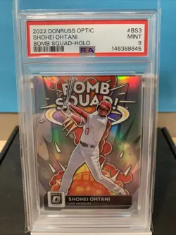 2022 DONRUSS OPTIC SHOHEI OHTANI #BS3 BOMB SQUAD-HOLO PSA 9 MINT - Image 2