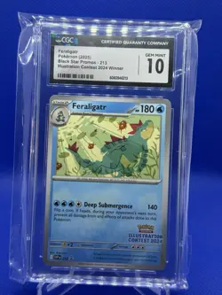 Feraligatr 2025 Pokemon CGC 10 Illustration Contest 2024 Winner Black Star 213 - Image 1