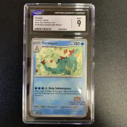 2025 Pokemon Feraligatr Black Star Promo Illustration Contest Winner CGC 9 Mint - Image 1