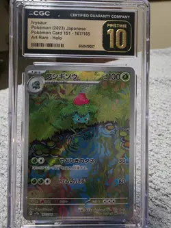 🌿🌿 CGC 10 Pristine Ivysaur 167/165 AR Art Rare 151 sv2a Pokemon Card - Image 1