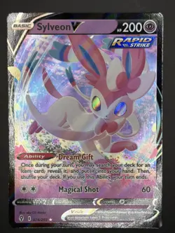 Sylveon V FULL ART ULTRA RARE card 74/203 SWSH Evolving Skies 2021 Pokemon NM - Image 1