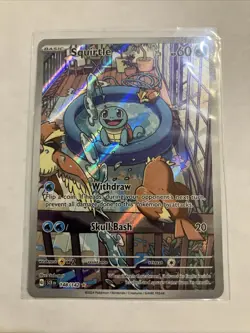 Pokemon TCG Squirtle Stellar Crown Illustration Card 148/142 Near Mint Condition - Image 1