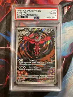 Pokemon 2023 Par En Yveltal Illustration Rare Card #205 PSA 8 NM-MT - Image 1