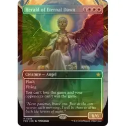 FOIL HERALD OF ETERNAL DAWN (BORDERLESS) Foundations FDN Magic MTG MINT CARD - Image 1
