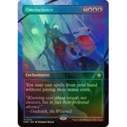 FOIL OMNISCIENCE (BORDERLESS) Foundations FDN Magic MTG MINT CARD - Image 1
