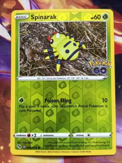 Pokemon Card Pokemon GO Spinarak 006/078 Reverse Holo Common Peelable Ditto - Image 1
