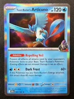 Team Rocket's Articuno Rare SV10: Destined Rivals 051/182 NM Pokemon Card - Image 1