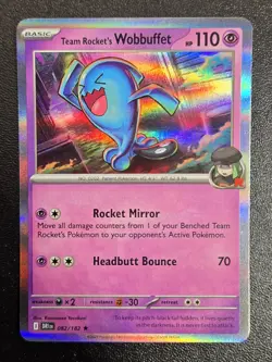 Team Rocket's Wobbuffet Rare SV10: Destined Rivals 082/182 NM Pokemon Card - Image 1