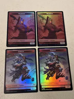 4 x mtg foil token Warrior // Goblin, 0013//0012, Tarkir Dragonstorm, unplayed - Image 2