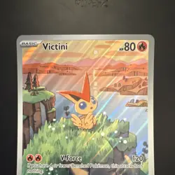 Pokemon Victini 208 SVP Scarlet & Violet Promo Full Art Holo Basic 80 JUMBO - Image 2