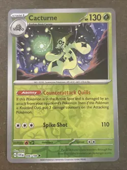 Cacturne 006/198 Sv01: Scarlet & Violet Base Set Reverse Holo Pokemon TCG NM - Image 1