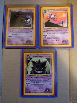 Pokemon Sabrina's Gengar, Haunter, Gastly Gym Challenge Lot of 3 Cards non-holo - Image 1